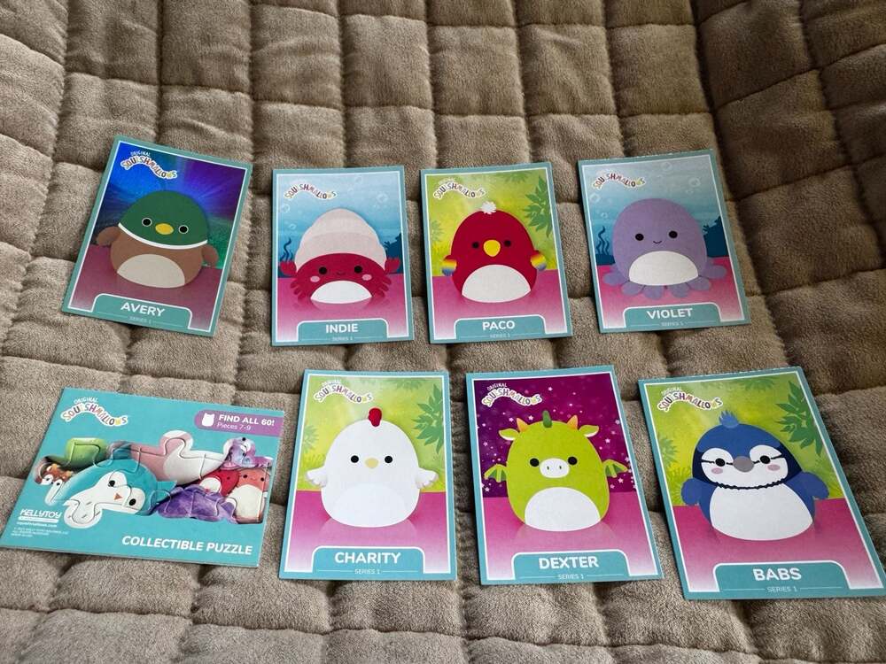 Squishmallows Series 1 Collectible Trading Cards & Mini Puzzle Lot Kellytoy